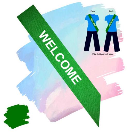 Welcome Polyester Sash Mid Green.jpg