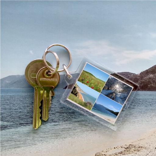 4 Photo Rectangle Keyring Landscape