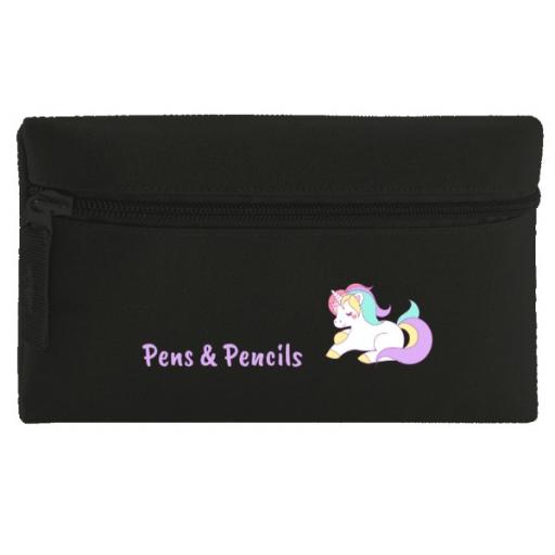 Pastel Unicorn logo large pencil case