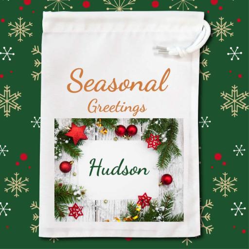 Personalised Christmas Drawstring Bags M3