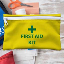 First Aid Kit Zipped Pouch Yellow UK Made.jpg