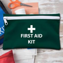 First Aid Kit Zipped Pouch Bottle Green UK Made.jpg